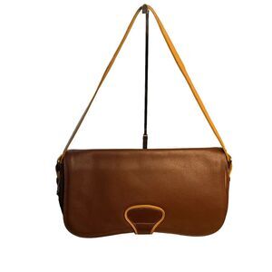I Santi medium brown leather shoulder bag made in Italy